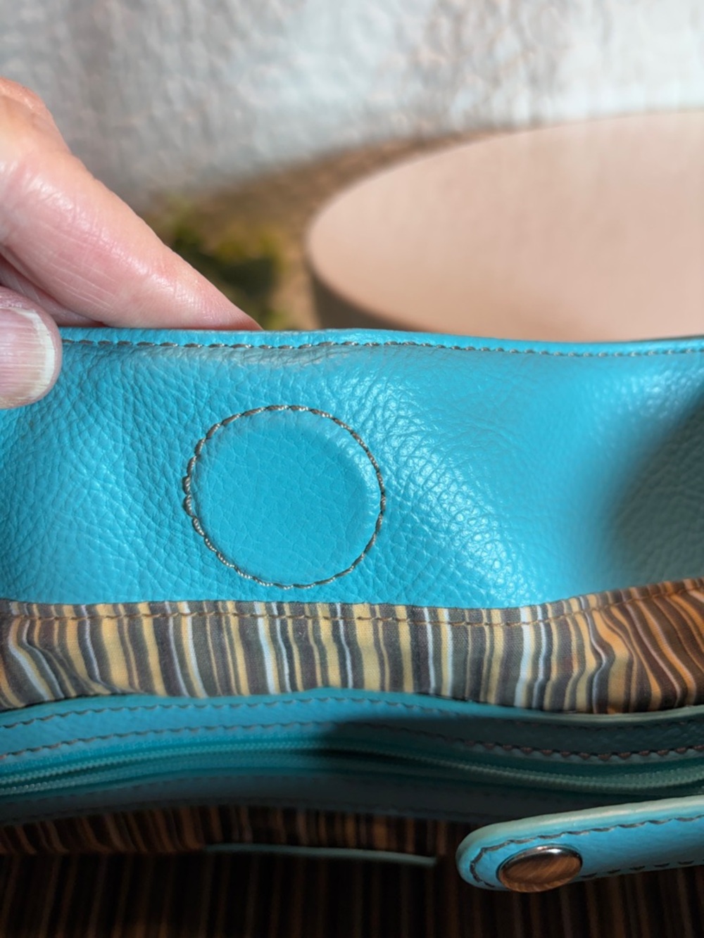 Clarks Turquoise Leather Mini Satchel - Picture 7 of 9